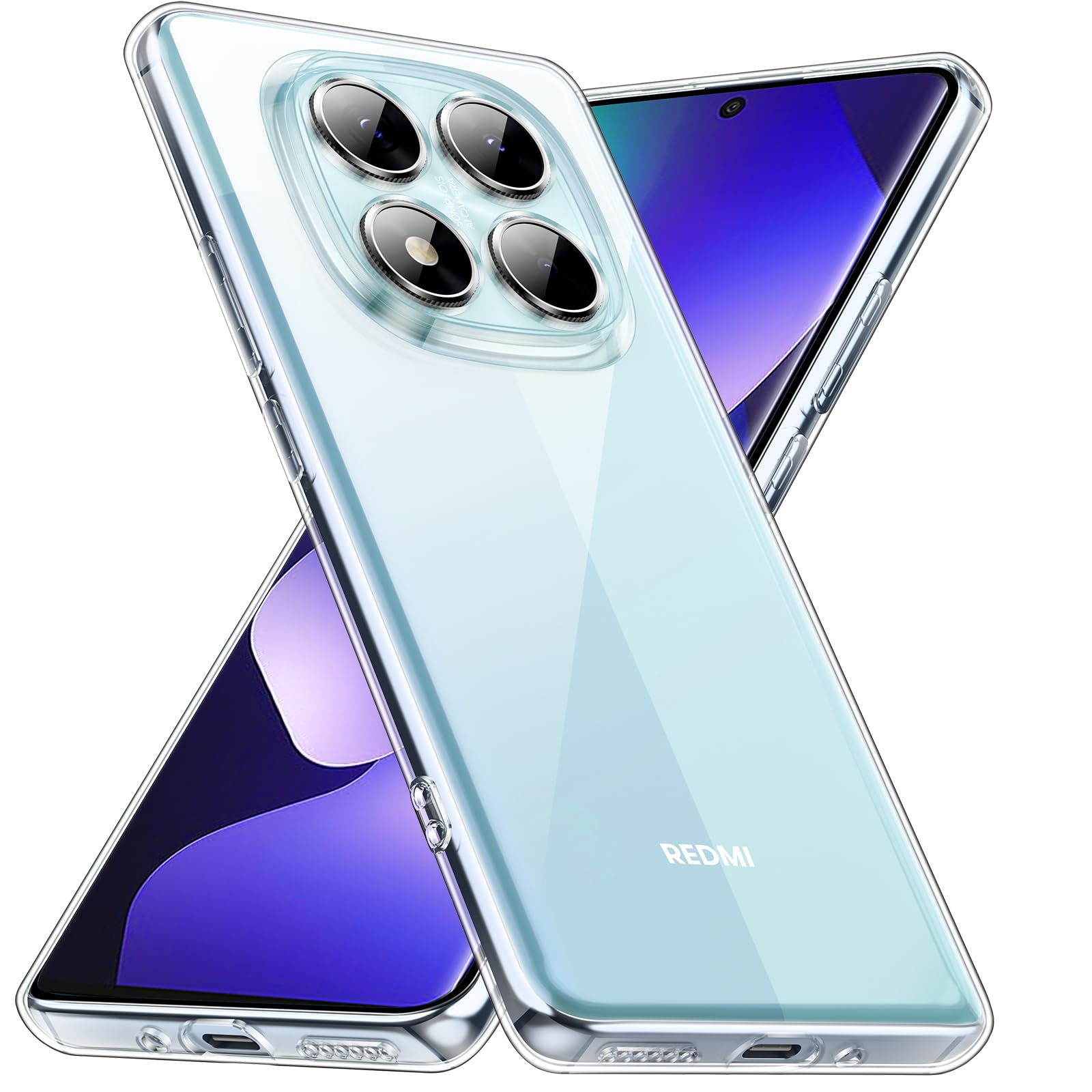 caslord Hülle für Xiaomi Redmi Note 15 5G/4G, Weiche TPU Transparent Stoßfest Schutzhülle Durchsichtige Kratzfest Handyhülle Case Cover