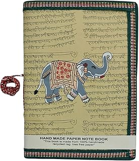 Aashita Creations Handmade Elephant Print Design Personal Blank Page Diaries Journal Vintage Diary Notebook