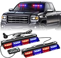 Vista 14 de XRIDONSEN Luces estroboscópicas de emergencia para salpicadero, advertencia intermitente de seguridad ámbar con controlador de pantalla digital