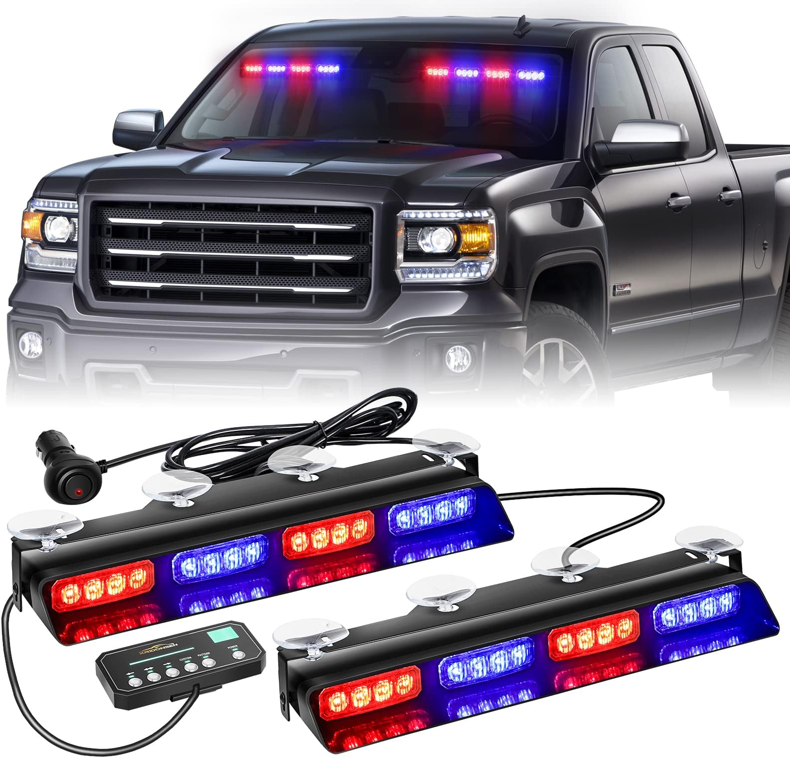Emergency Dash Strobe Lights-Red/Blue
