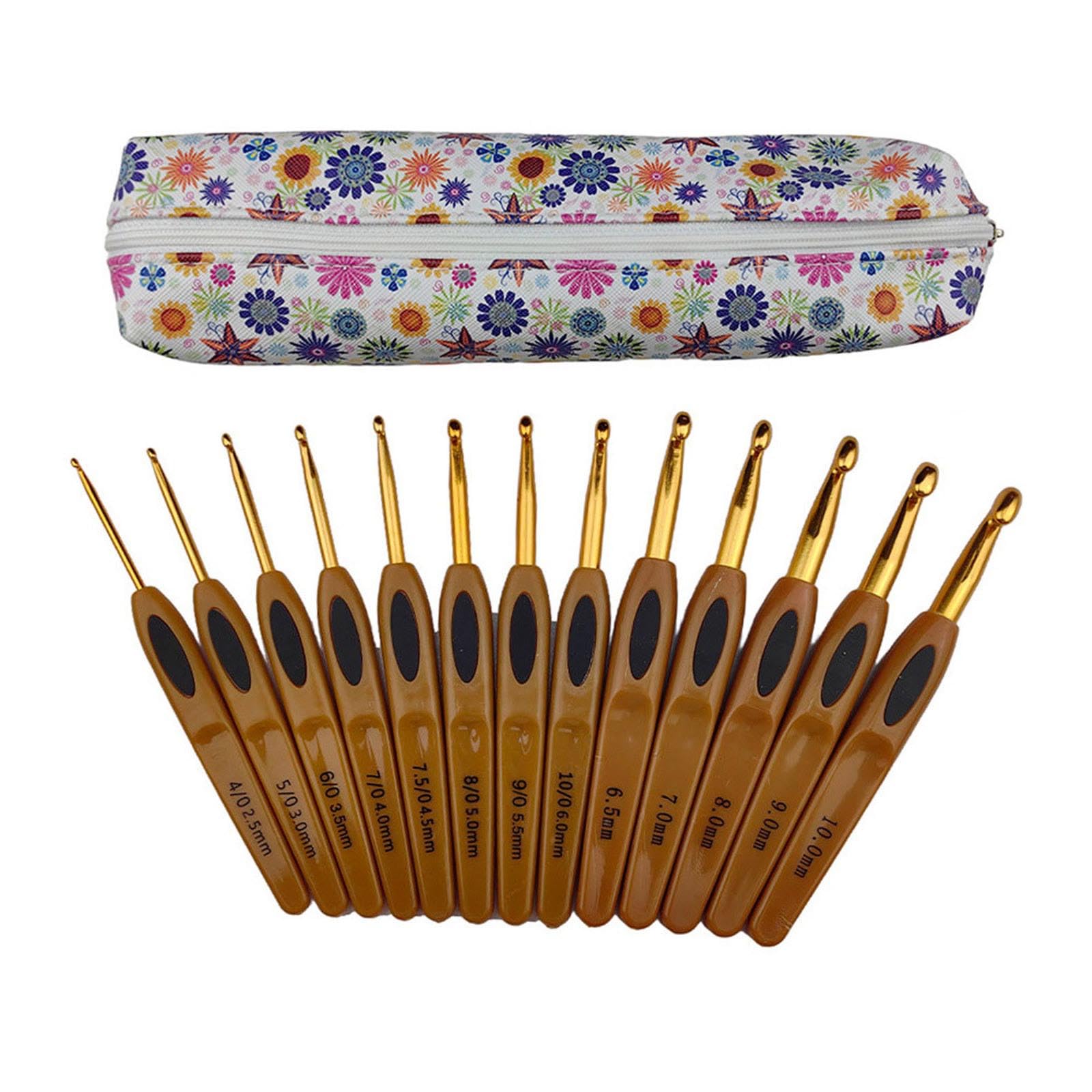 13Pcs Ergonomic Crochet Hook for Beginner Experienced Hobbyist 2.5mm-10mm Ergonomic Crochet Needle for Sweater Scarf Needle