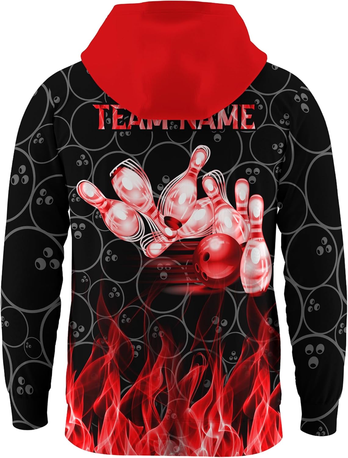 Design Your Own Bowling Hoodie Jacket 3D Zip Up Jacket with Bowling Ball Pattern Graphic On it For Bowler