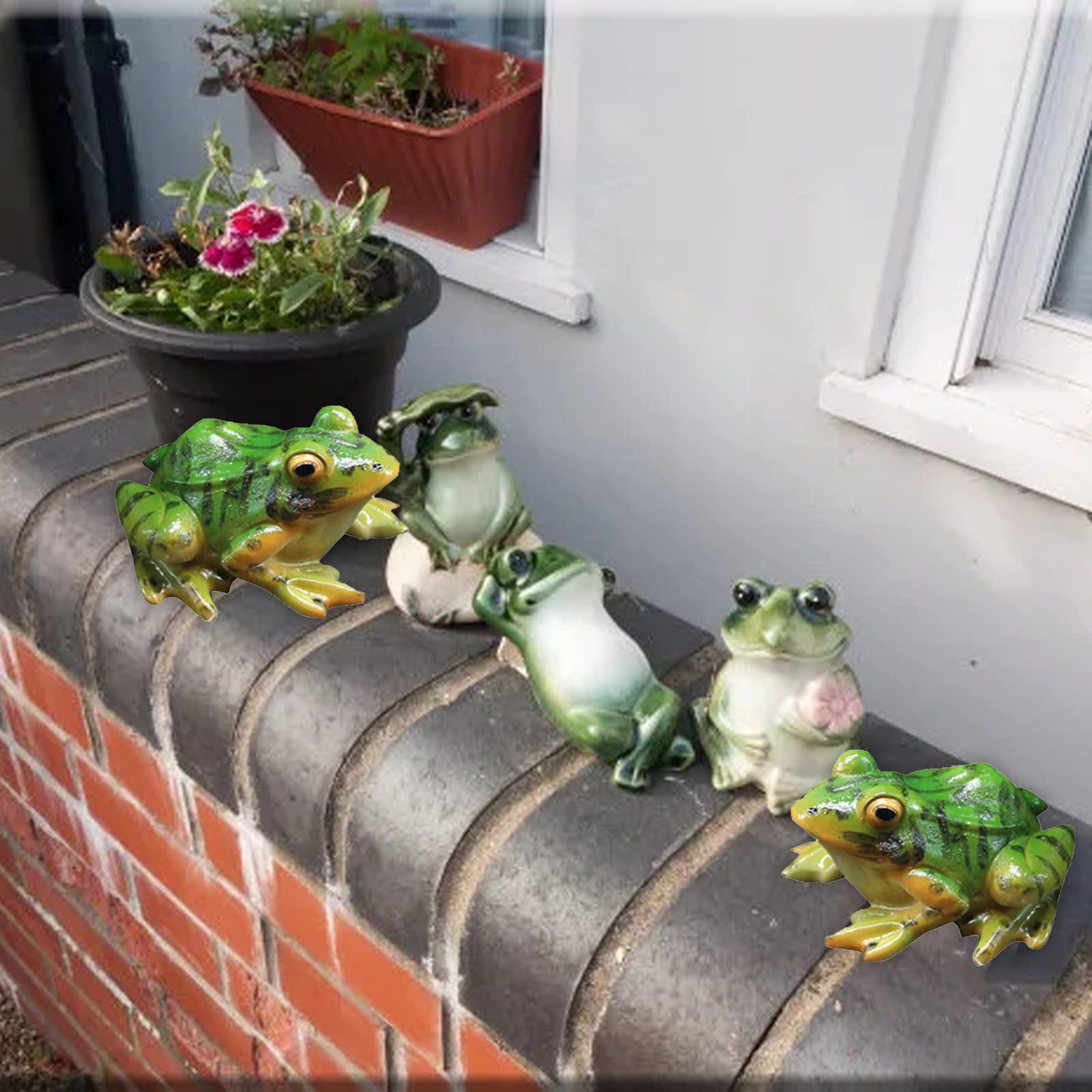 100st Mini Kikkers van Hars, Groente Miniatuur Kleine Kikkerbeeldjes Schattig Kikkerdecor Mini Tuindecoraties Harsdieren voor Landschap Poppenhuis Doe het Zelf Knutselen Potplant