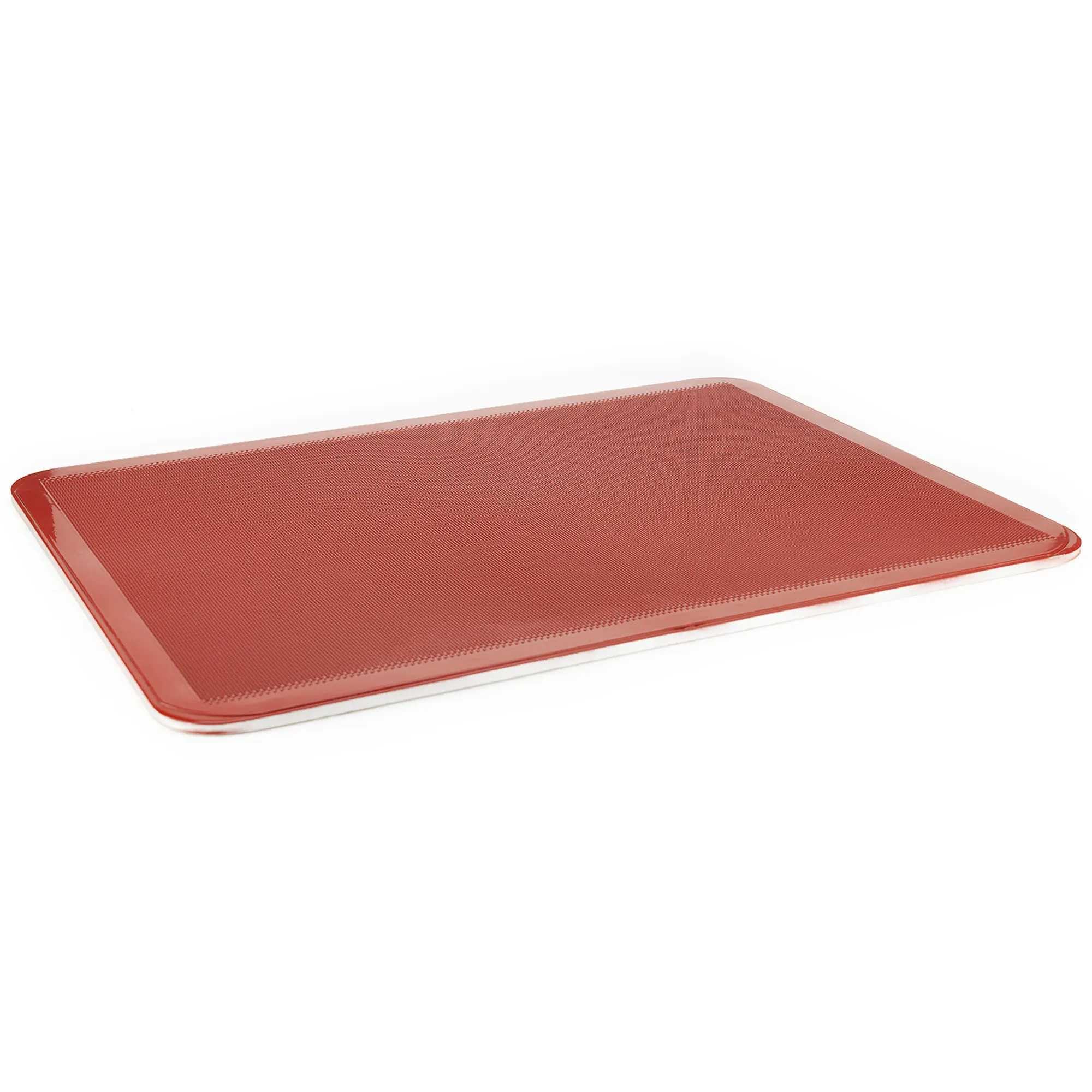 MBH - Confezione da 5 Teglie Lisce Perforate 60x40 cm con Rivestimento in Silicone per Panetteria e Pasticceria. Teglie in Alluminio Antiaderenti con Bordi Arrotondati per Forno Professionale.