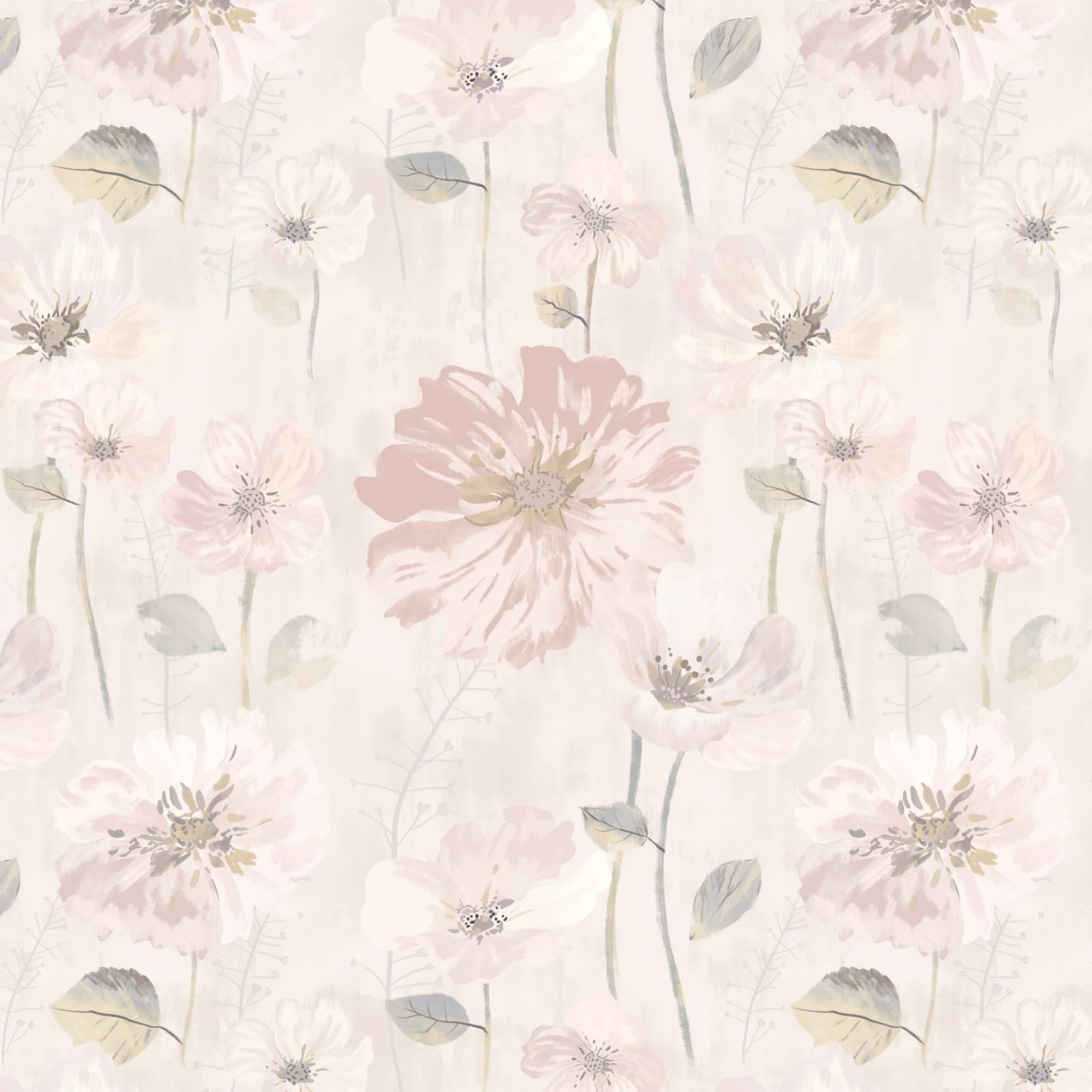 Papier peint autocollant fleurs sauvages Ismoon 44x910 cm en vinyle