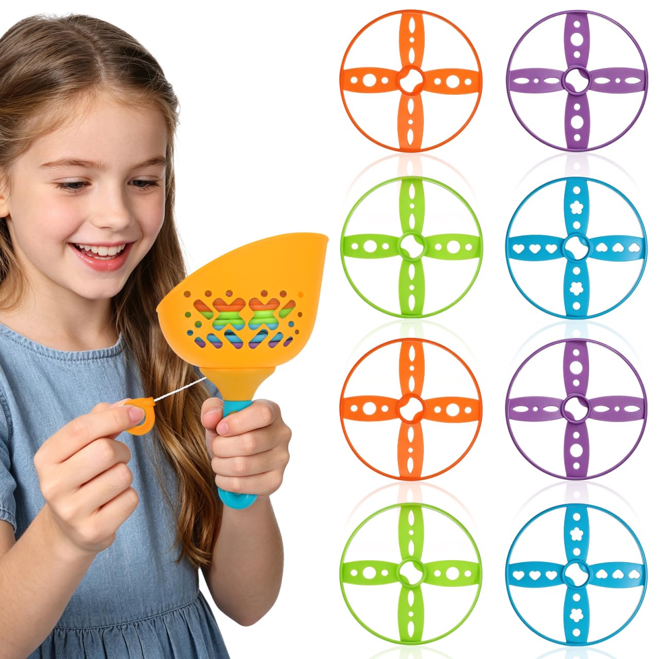 UPKOCH 40pcs Flying Disc Supplement Set Outdoor Tossing Refill for Adults Compatible with Handheld and Foot Powered Launchers Colorful Propeller for Beach Party Games 5.5cm Random Color