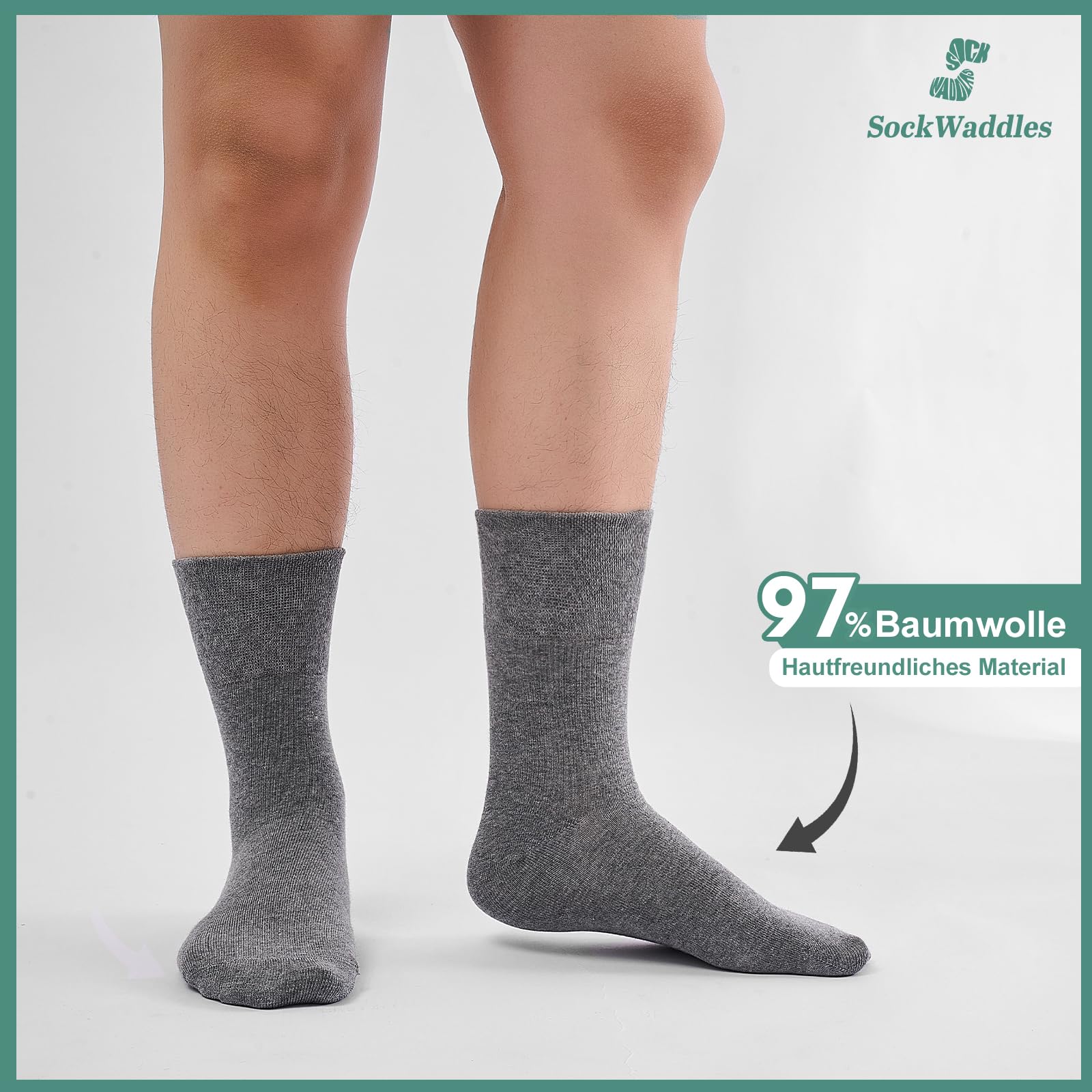 3 Paia Calzini Diabetici Senza Cuciture – Cotone Traspirante, Suola Imbottita, Uomo/donna