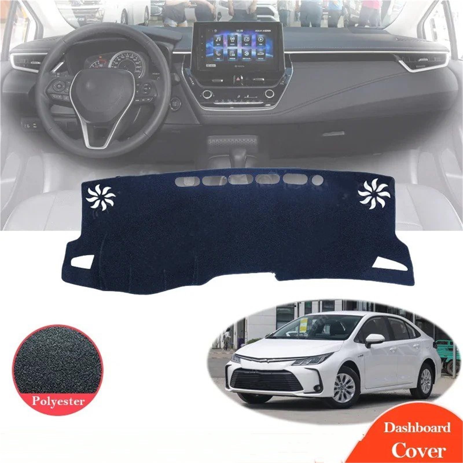 Car Dash Mat Dashboard Cover for Toyota Corolla 19-24, Interior Dash Cover Mat Car
