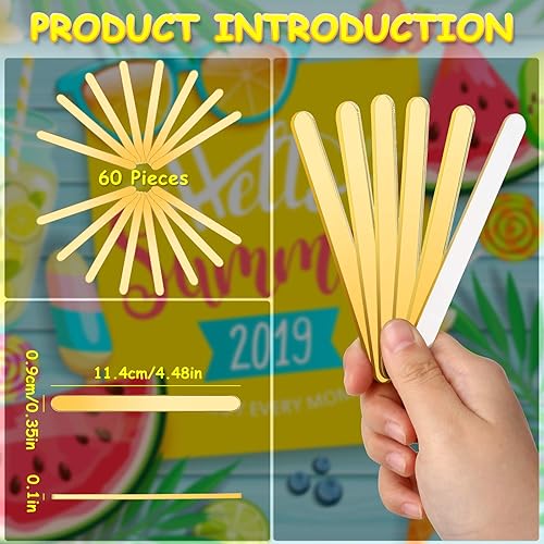 Miniatura 2 de Palitos de acrílico dorados, palitos de helado con purpurina, reutilizables, para dulces, pasteles, fiestas familiares, bricolaje, 4.5 pulgadas