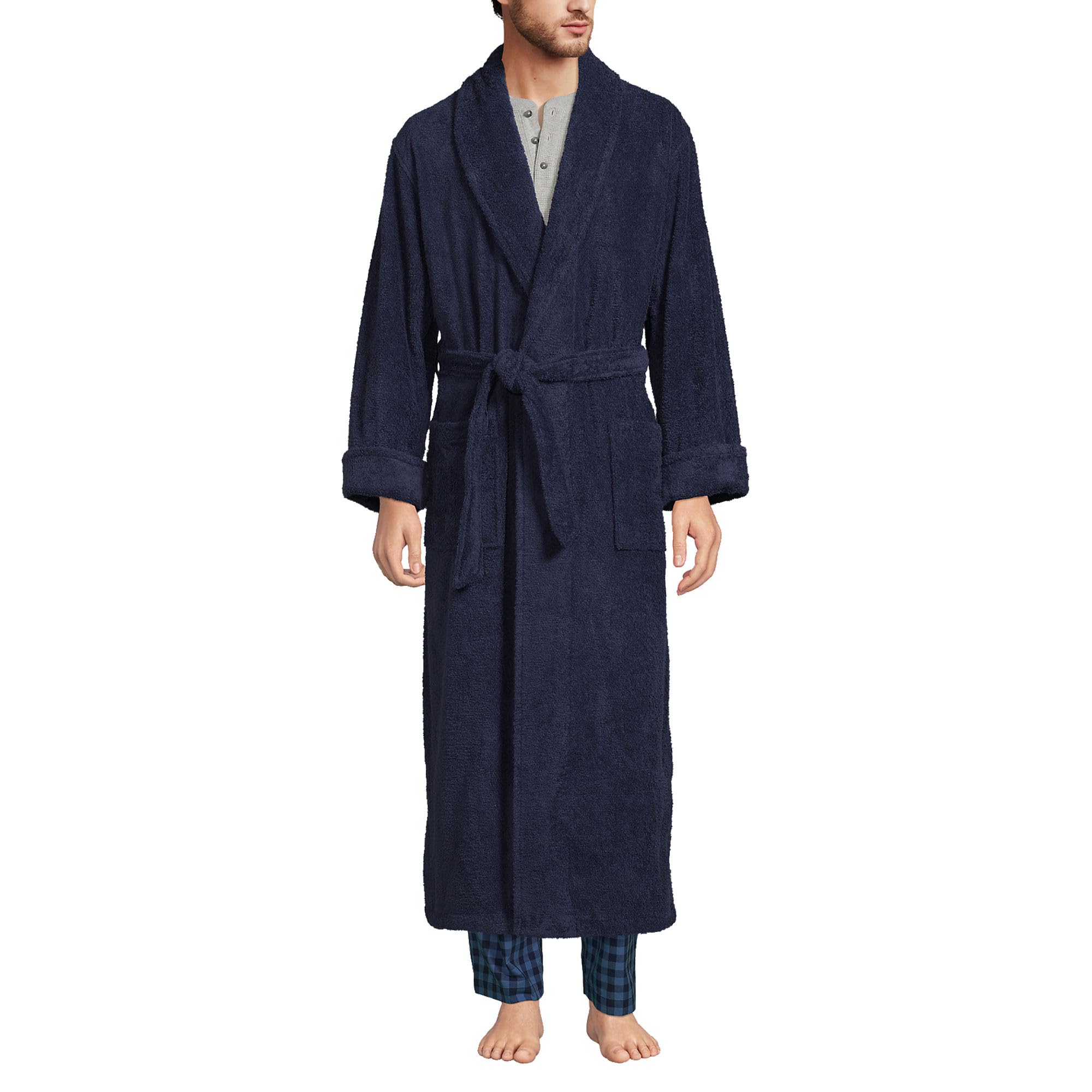 Lands' End Men's Full Length Turkish Cotton Terry Bathrobe