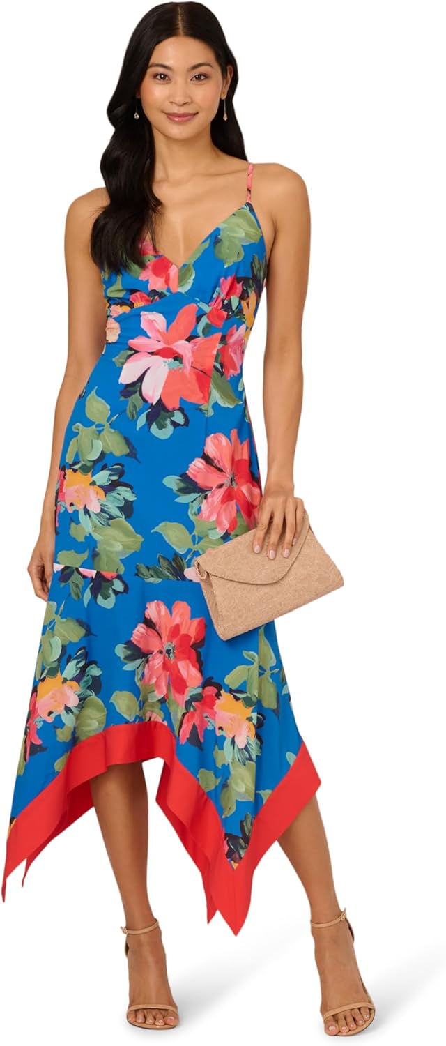 Adrianna Papell Women's Handkerchief Floral Midi Dress - Image 4