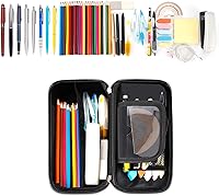 Vista 2 de Estuche para lápices de gran capacidad, bolsa de tela Oxford, bolsa de almacenamiento para rotuladores de lápices, soporte para papelería para Gris