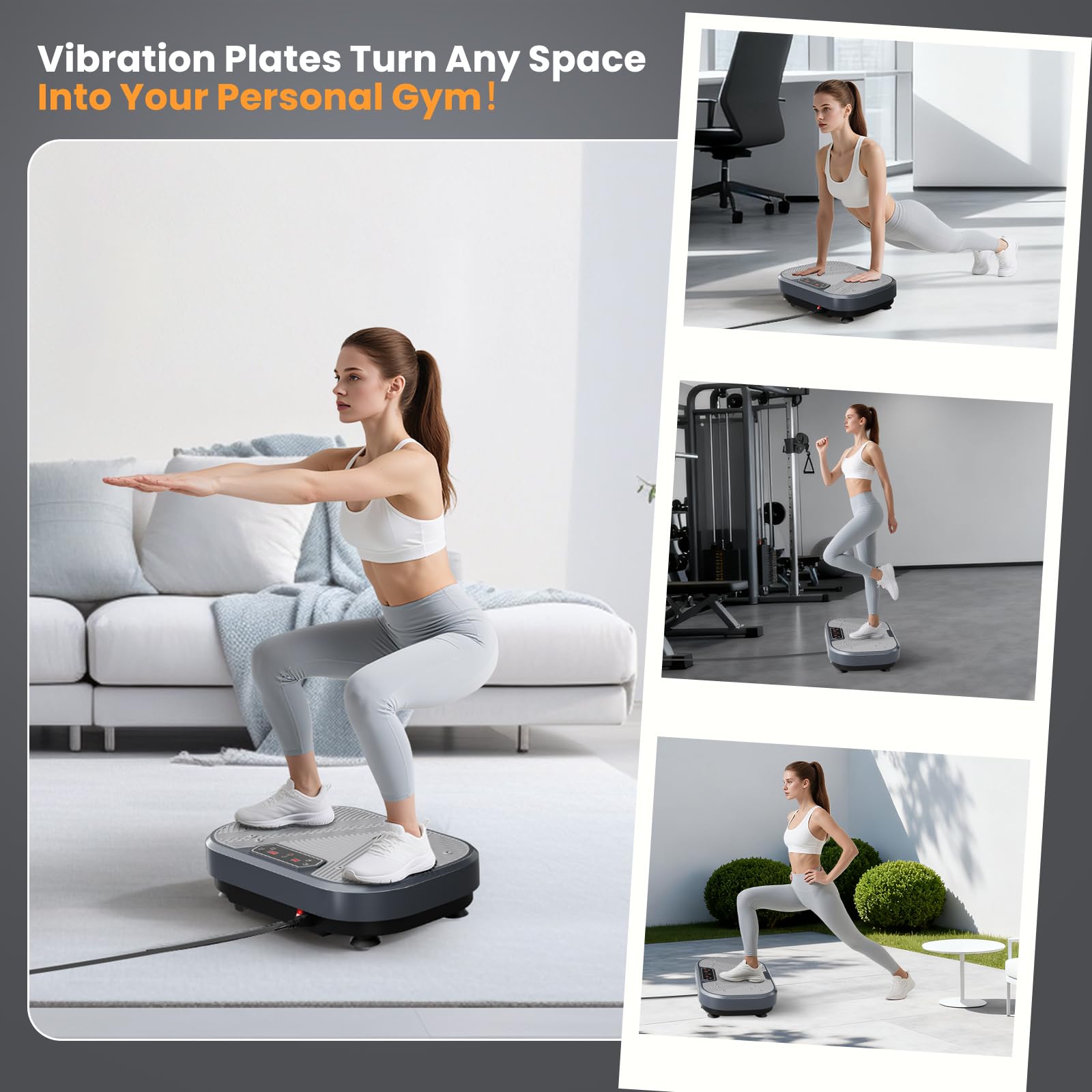 Pedana Vibrante Dimagrante, Pedana Vibrante per Circolazione Gambe 120 livelli di vibrazione e 10 programmi, Altoparlante Bluetooth Integrato, per Allenamenti Completi del Corpo, Supporta 200 kg
