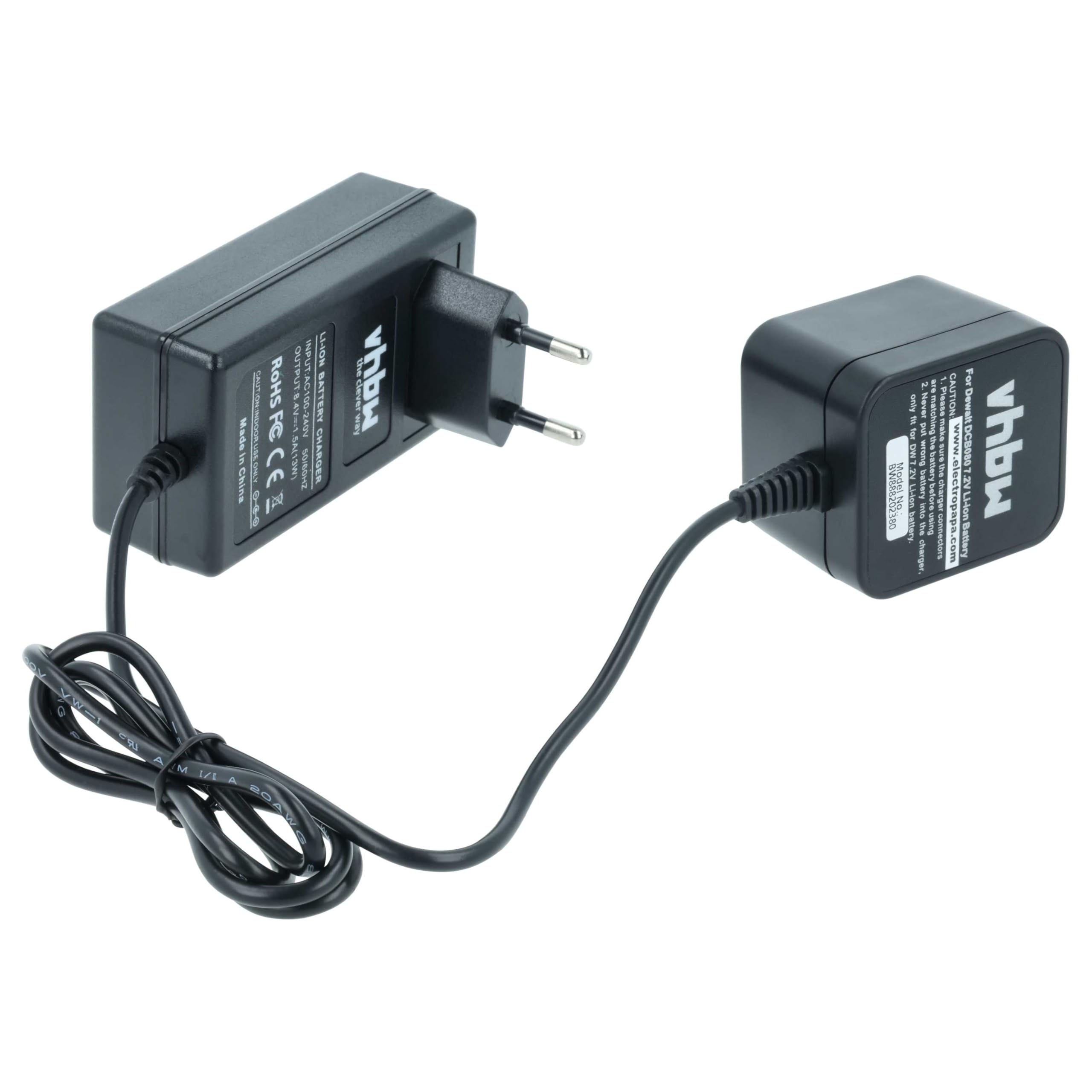 vhbw Cargador rápido Compatible con Dewalt DCB095, DCF680, DCF680N1, DCF680N2, DCF682, DCL023, DW4390 Herramientas, baterías de Li-Ion