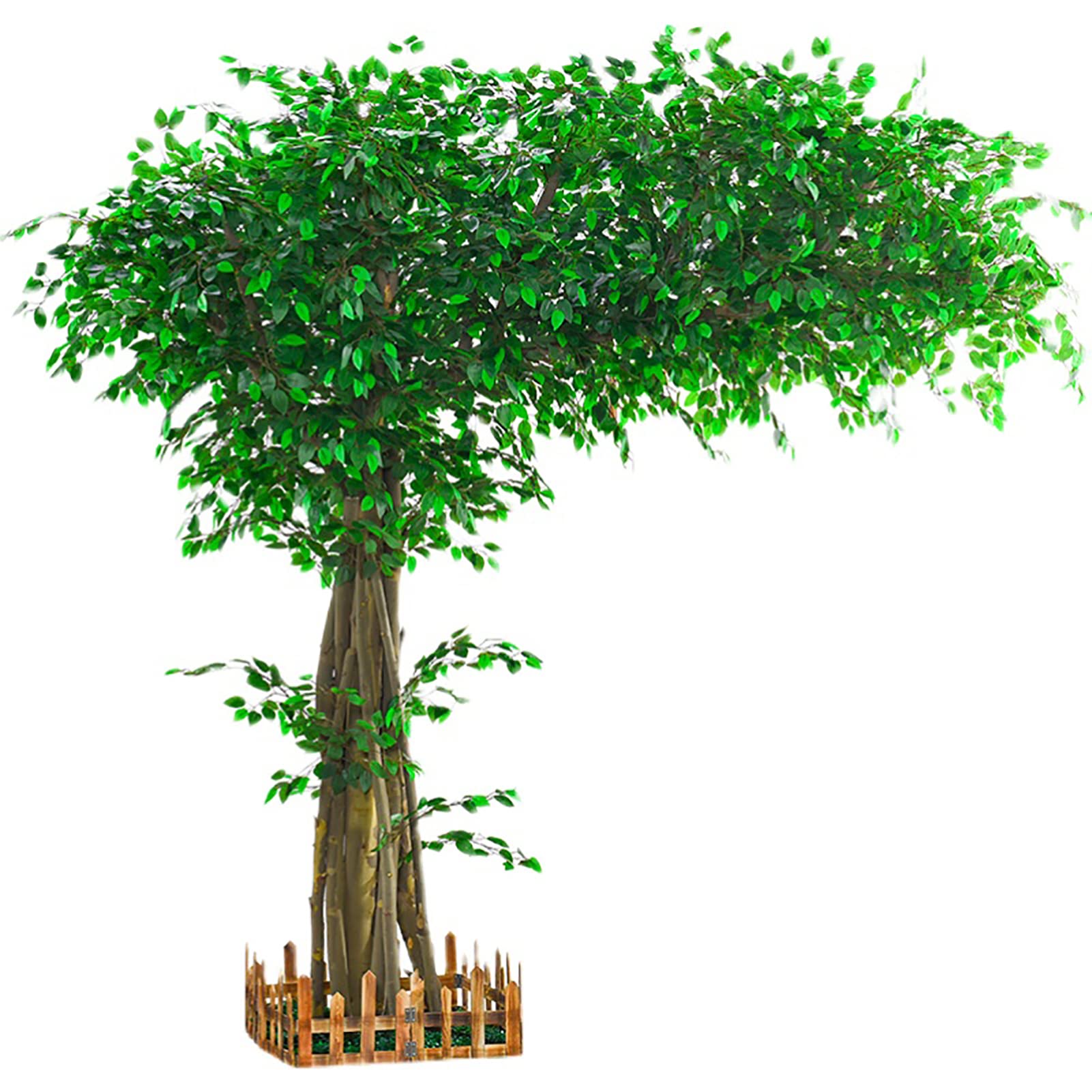 Outdoor Interior Artificial Banyan Tree Simulation Plants Large Fake Banyan Tree Decoration Tree Hotel Shopping Mall Floor Living Room Green Plant Landscaping 1x0.8m/3.2x2.6FT