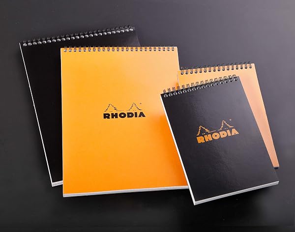 RHODIA 13500C - Notepad Bloc-Notes à Spirale (Reliure Intégrale) Orange - A6 10,5 x 14,8 cm - Petits Carreaux - 80 F Détachables - Papier Clairefontaine 80 g/m² - Couverture en Carte Enduite Souple - 4