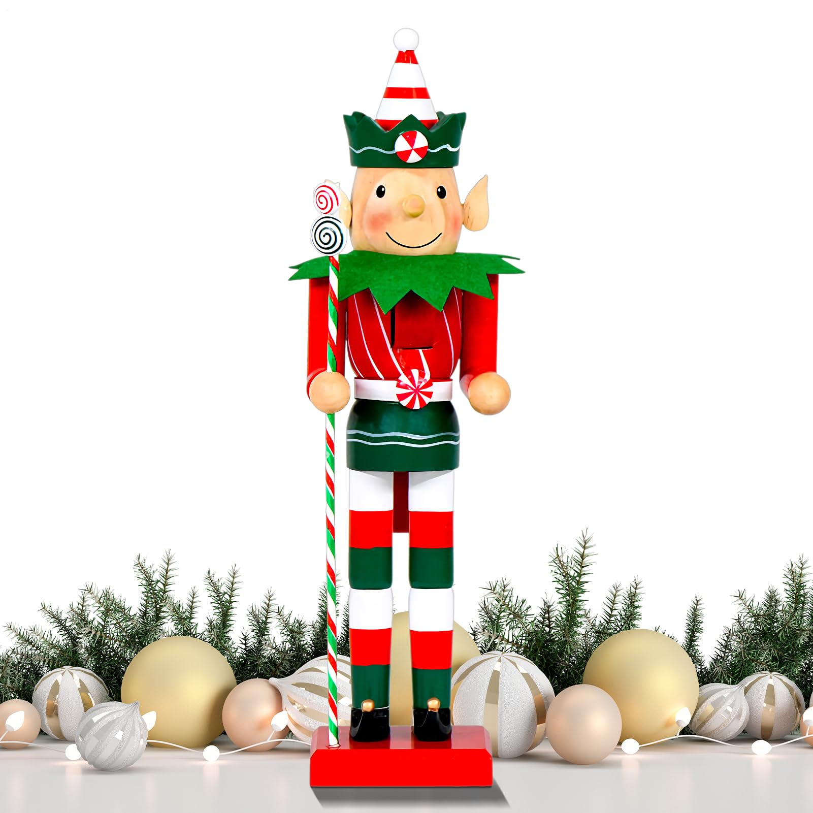 Décoration Casse-Noisette de bureau en bois 38,1 cm pour fête de Noël maison