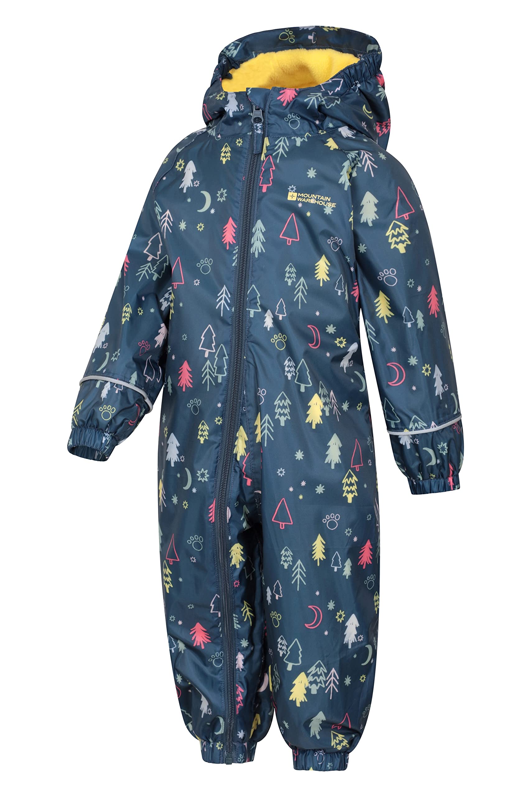 Mountain Warehouse Combinaison de Pluie Spright imprimée - Combinaison d'été Respirante, imperméable, séchage Rapide, Coutures soudées, Doublure Polaire, Fluo