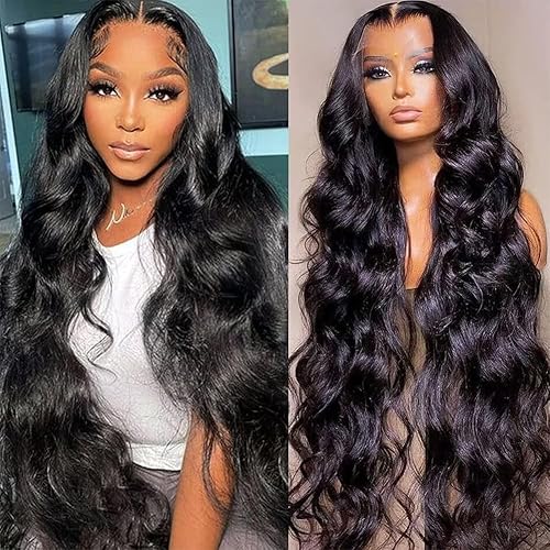 Body Wave Lace Front Wigs Human Hair 13x4 180% Density HD Transparent Lace Frontal Human Hair Wig Pre Plucked Glueless Wigs for Women Bleached Knots 26 Inch