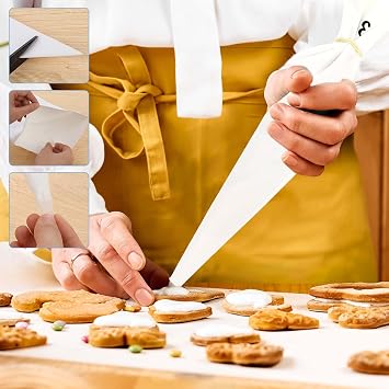 3 Pcs Pastry Bags Reusable 14,16,18 Inch Canvas Piping Bag Icing Frosting Bags Canvas Cake Decorating Bag for Cakes Dessert Cupcake Cookie Decorating