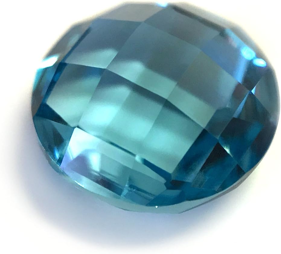 Tourmaline Paraiba Blue-Green #110/3. Briolette Round 8mm. 2ct. SIAMITE Created Gemstone US@GEMS