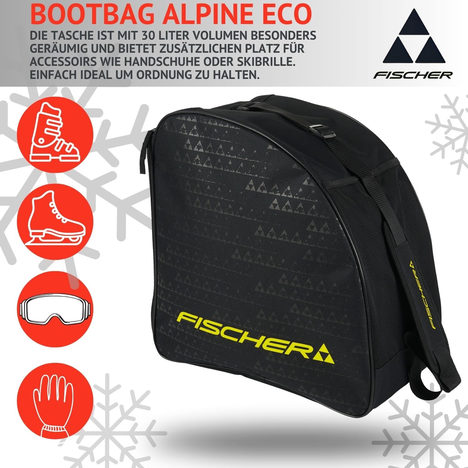 Fischer Skischuhe Skistiefel Alpinskischuhe Alpin-Skistiefel RC One 9.0 - Flex 90 - Einsteiger bis Gute Skifahrer - inkl. Skischuhtasche Alpine Eco