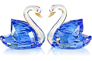 Blue Crystal Swan Figurine: Sparkle Ornament Home Decor