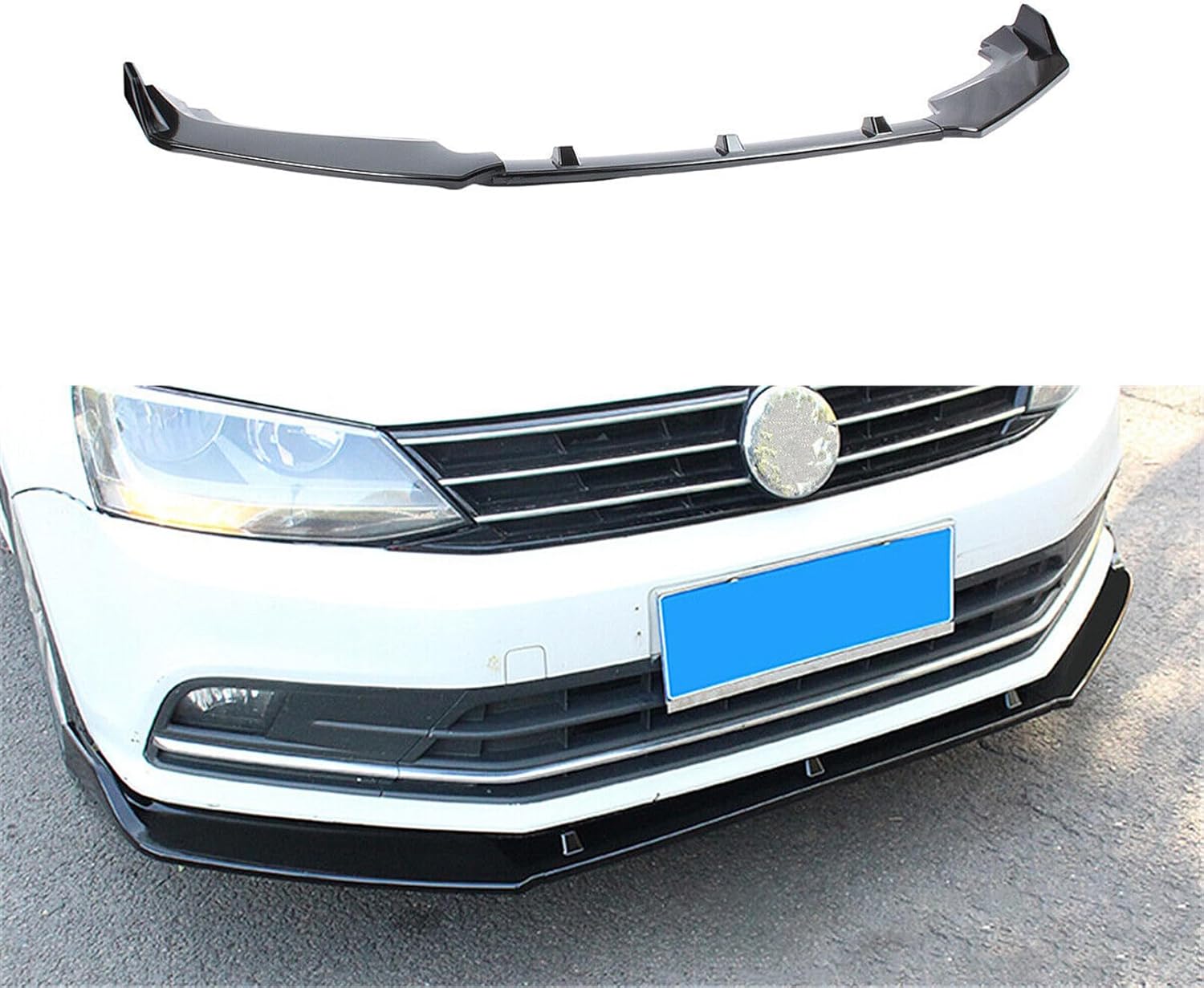 3-Stage Front Bumper Lip Splitter Fit for Volkswagen VW JETTA MK6 MK6.5 2015-2018 Protection Spoiler Accessories Bright Black