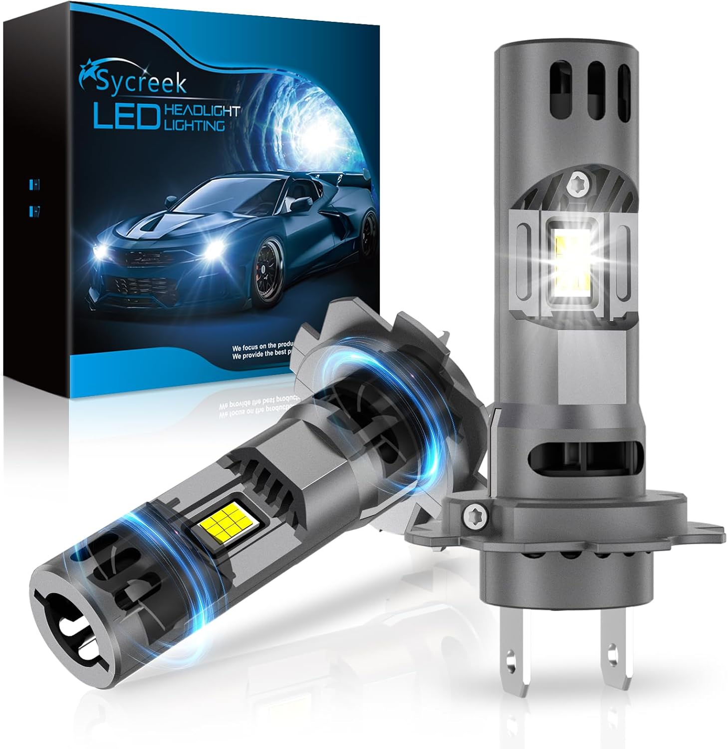 Ampoules LED H7 Sycreek 32000LM 120W - Double Ventilateur