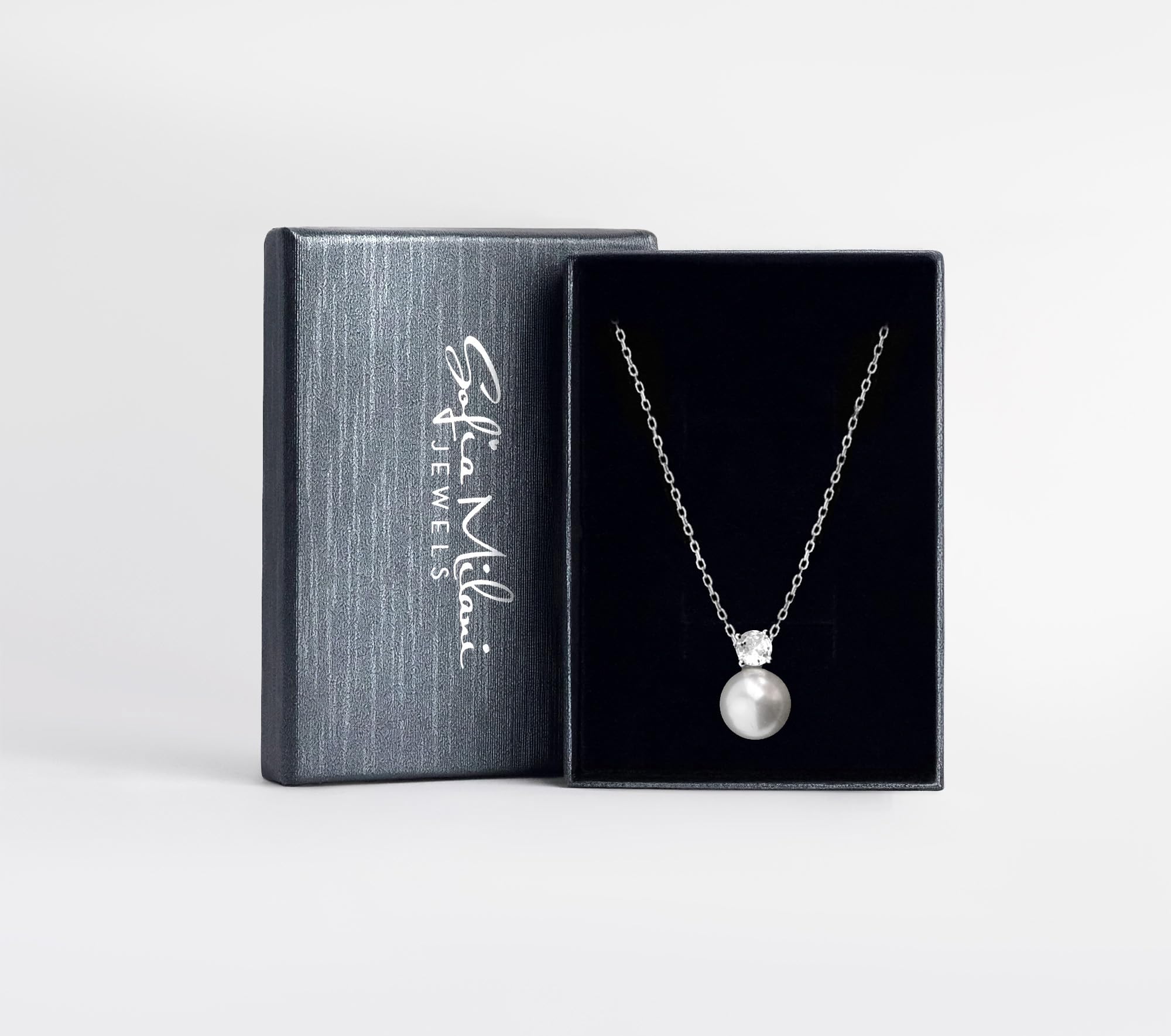 Sofia Milani - Collana da Donna in Argento 925 - con Pietra Zircone - Ciondolo a Perla