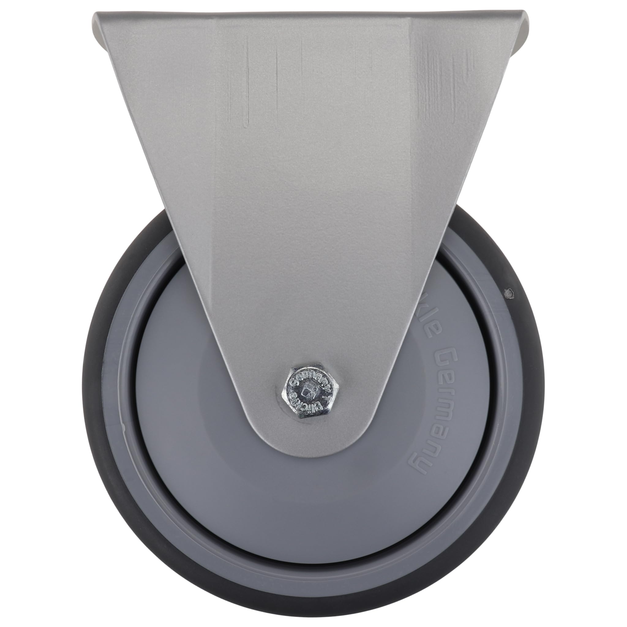Roulette fixe D125 grise à oeil dorsal pour chariot de manutention - 2
