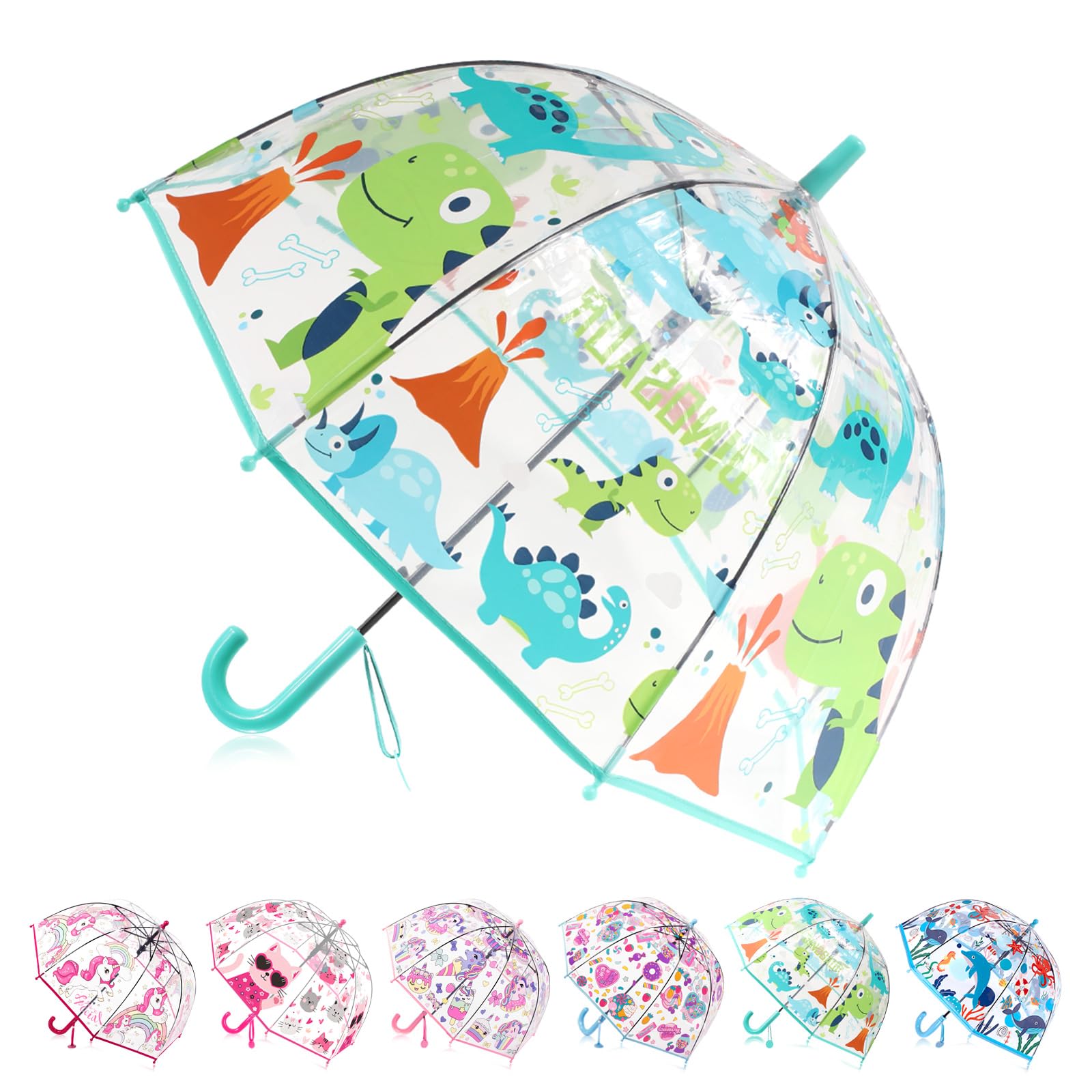 Kids Clear Bubble Umbrella for Girls & Boys, Transparent Dome Umbrella for Kids Ages 3–10, Auto-Open Windproof Rain Umbrellas, Lightweight Toddler Umbrellas for School, Outdoor Use