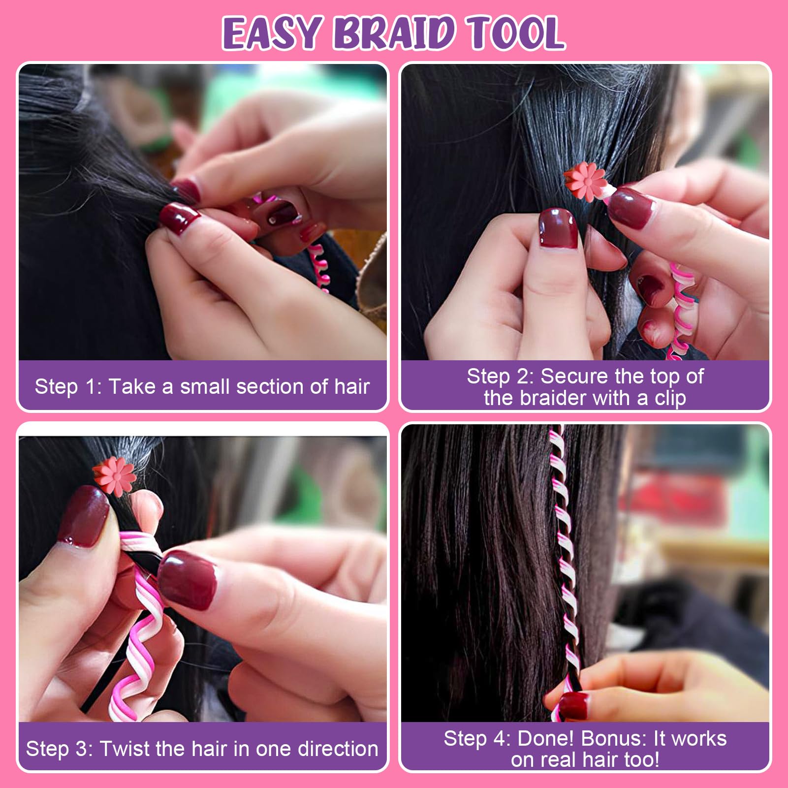 Tacobear Tête à Coiffer Enfant avec Sèche-Cheveux Lisseur Maquillage Vernis à Ongles Accessoires de Coiffure Set Jouet Fille 3-6 Ans