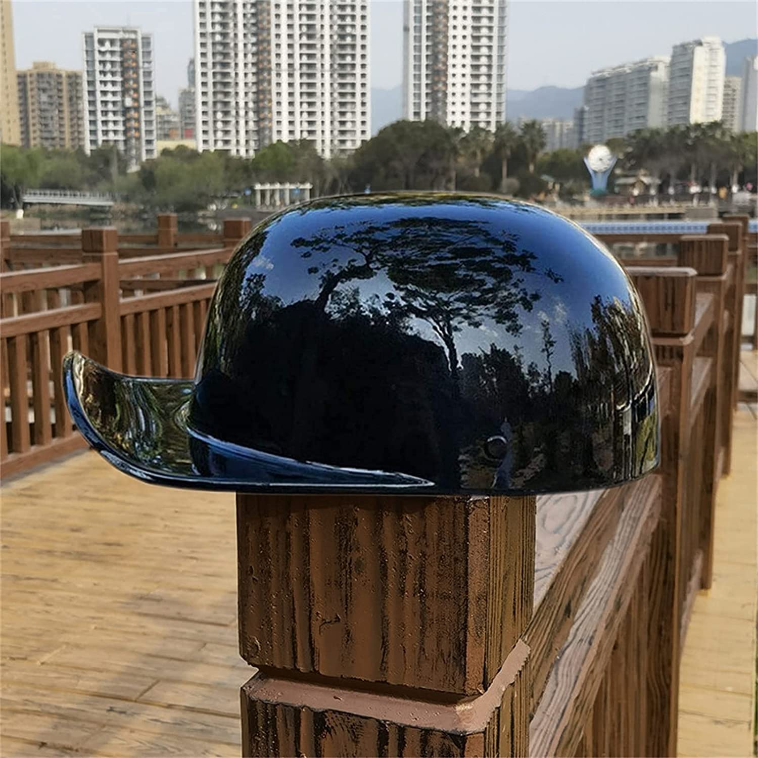 CFZWJ Adult Open Face Motorcycle Helmet Retro Half Helmet Suitable for Scooter Moped Men and Women Street Cruiser Jet DOT Certified Baseball Cap