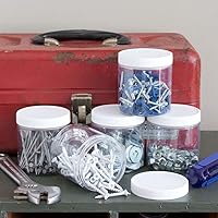 Vista 4 de Tarros de almacenamiento de plástico de boca ancha de 8 onzas (paquete de 12) – Recipientes grandes de plástico de lados rectos, vacíos