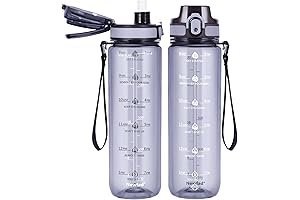 32oz Water Bottle with Straw - Clear Motivational - Time to Drink...