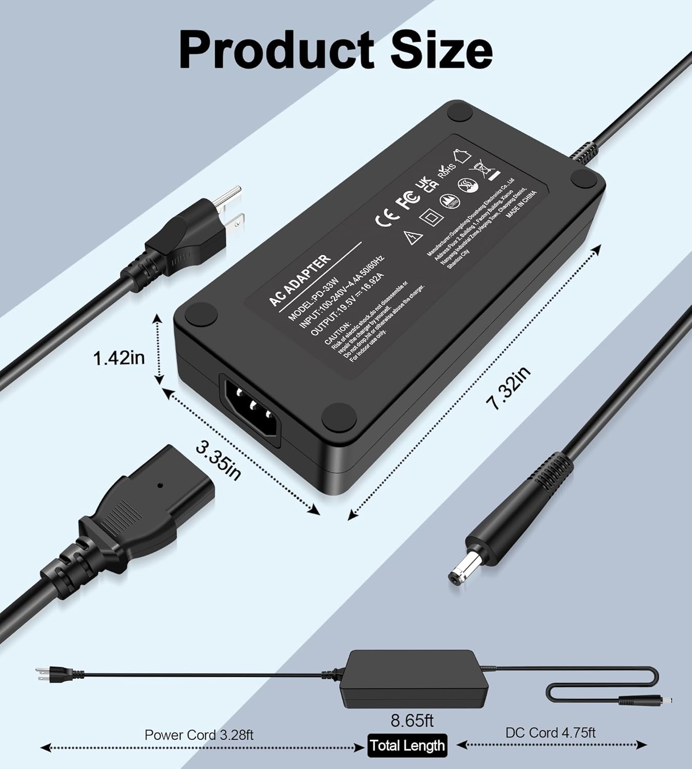 330W Compatible with Acer Laptop Charger Nitro 5 AN515 16 17 AN17-51 AN17-41 Predator Triton 17 X PTX17-71 Predator Helios 16 18 PH16-71 PH18-71 PH315-55 PH317-56 A20-330P1A Power Adapter