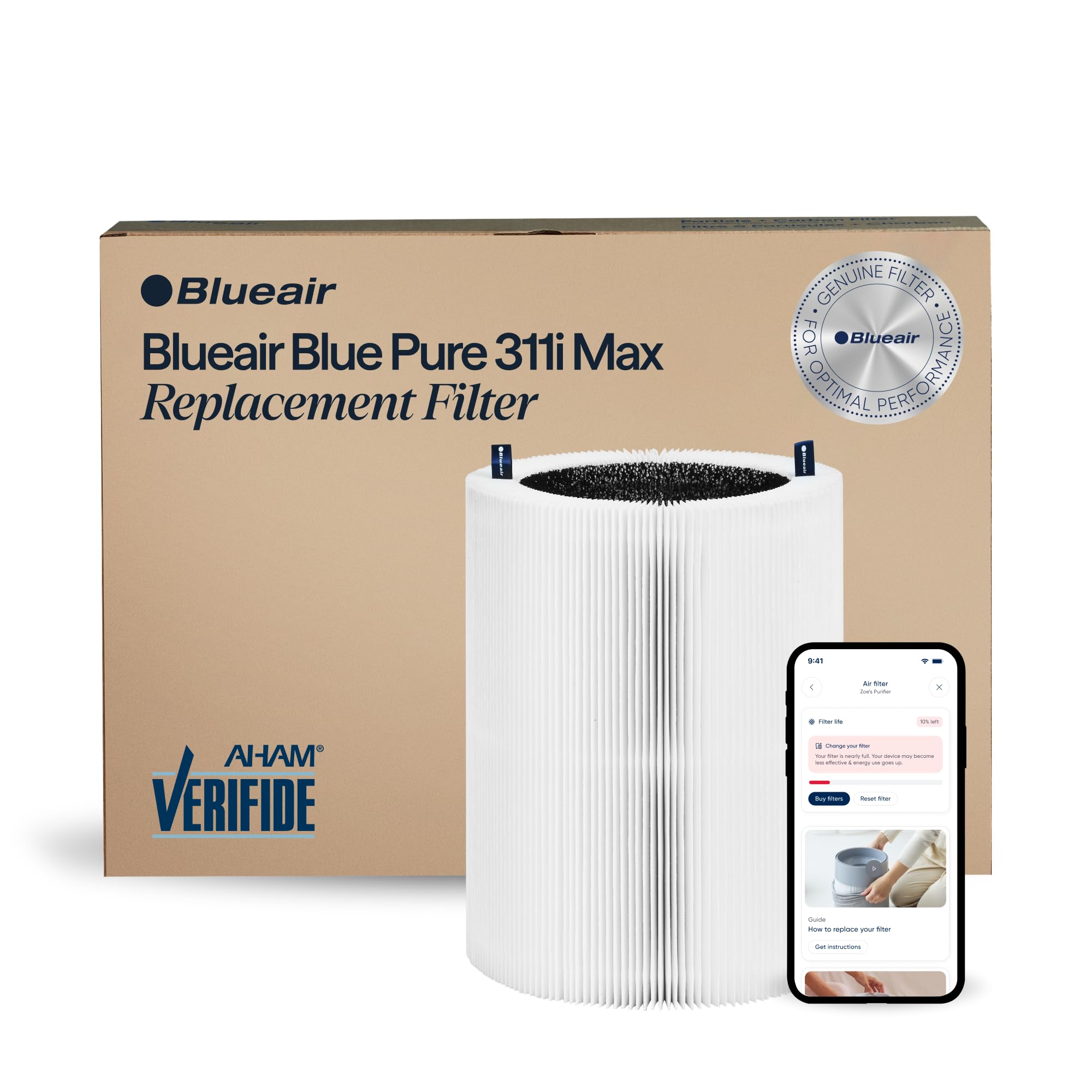 BLUEAIR Pure 311i Max Genuine Replacement Filter F3MAX, Fits Air Purifier