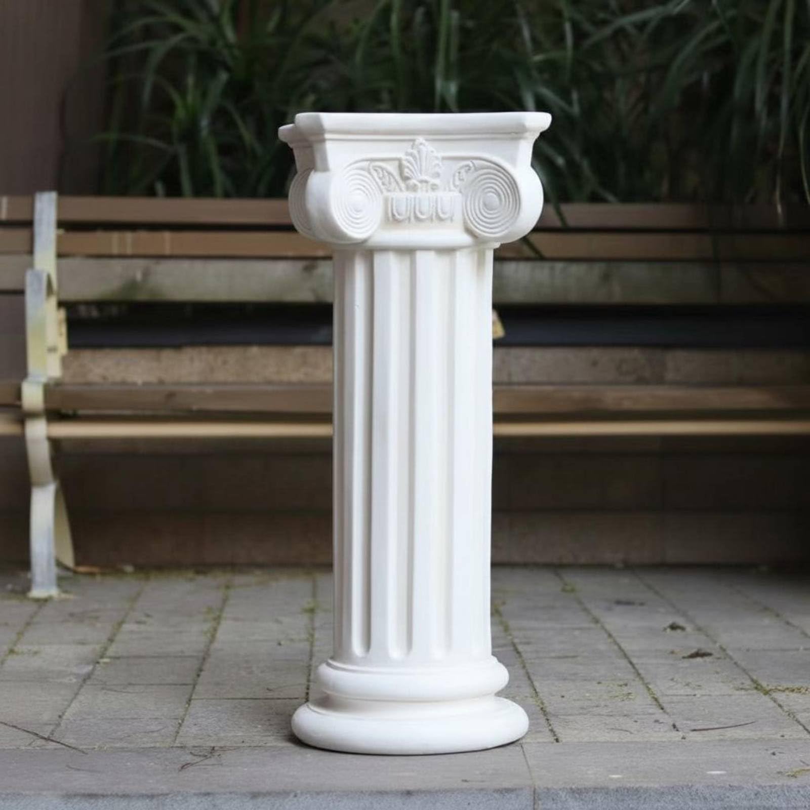 predolo Römische Säule vielseitig einsetzbar Blumensäule im europäischen Stil wetterfest Dekosäule für Balkon, Terrasse, Außenbereich, 45,5CM