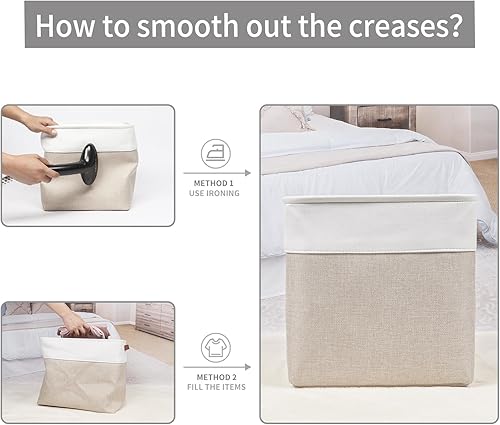 Miniatura 5 de Bagnizer - Contenedores de almacenamiento cúbicos de 13x13, caja de almacenamiento plegable de tela, paquete de 4 canastas para armario con asas