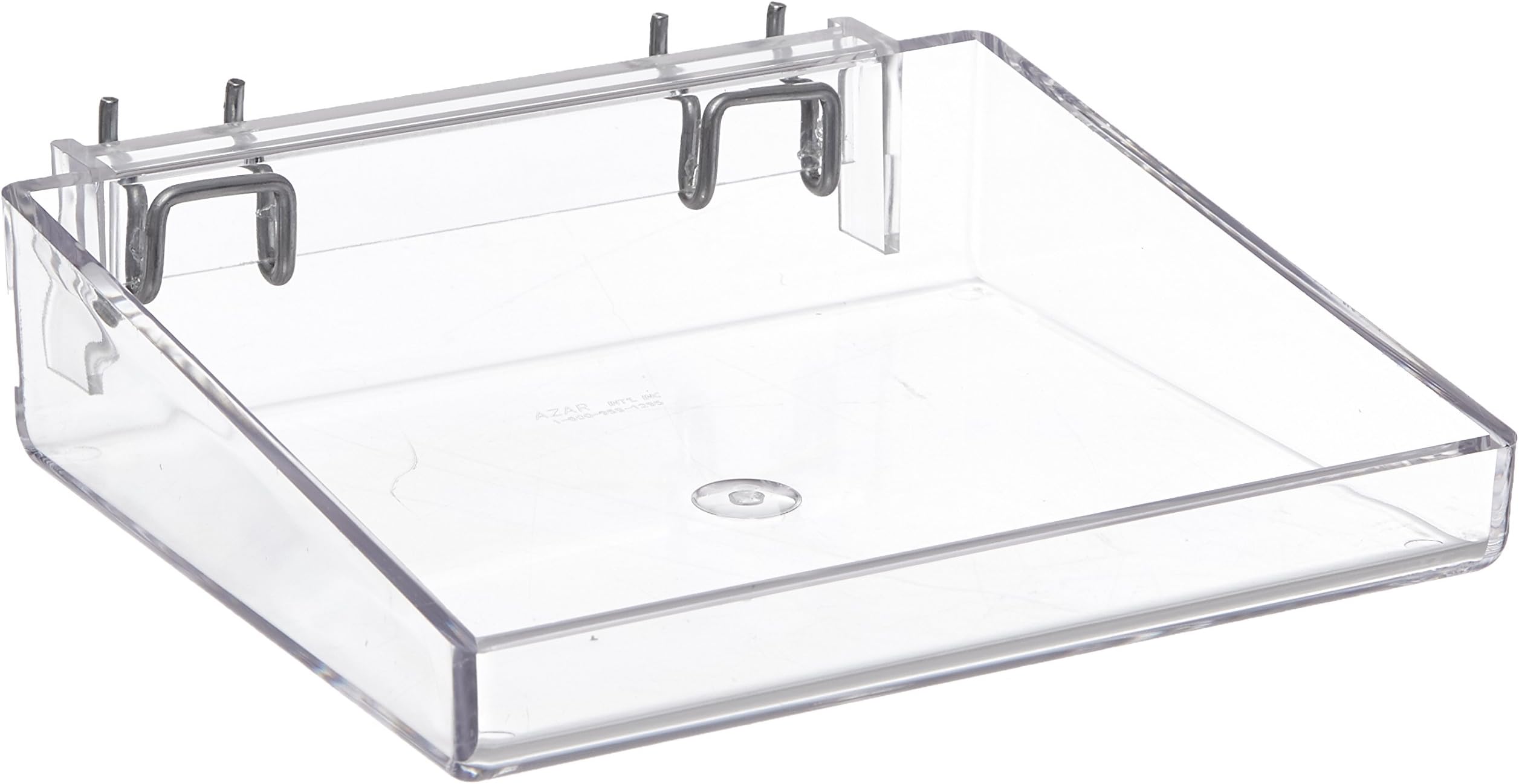 Azar Displays 556088 8" W x 7" D Open Tray for Pegboard and Slatwall (2 Pack)