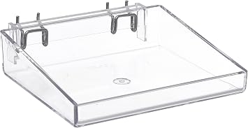 Azar Displays 8" W x 7" D Open Tray for Pegboard or Slatwall, 2-Pack