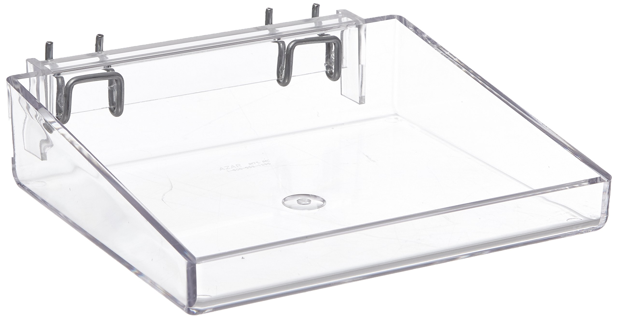 Azar Displays 556088 8" W x 7" D Open Tray for Pegboard and Slatwall (2 Pack)
