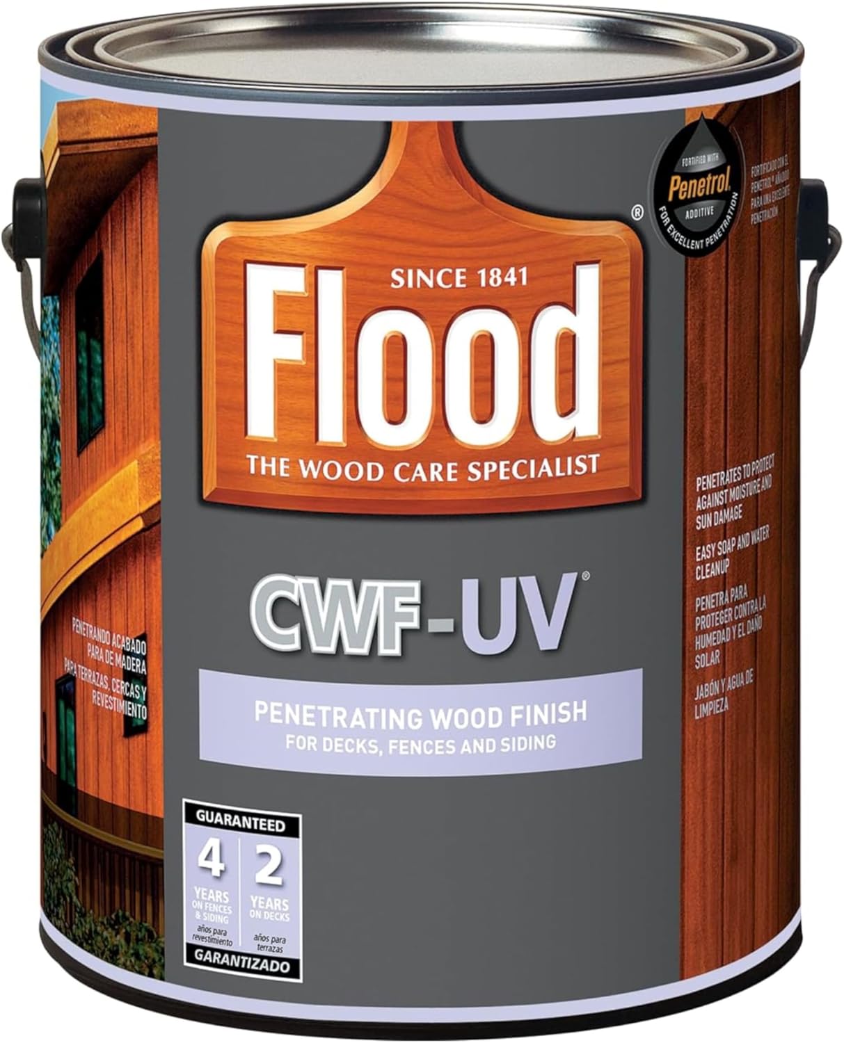 Flood 1 gal. Honey Gold Transparent CWF-UV Exterior Wood Stain (Pack of 3)