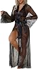TINAYAUE Women Sexy Lace Lingerie Nightgown See Through Tulle Dress Long Nightdress Sheer Bride Robe for Wedding House Causal