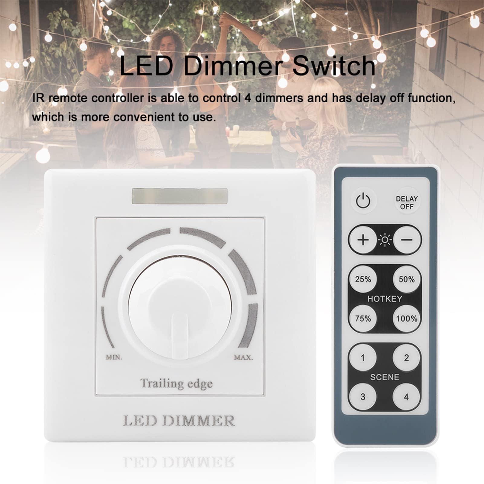Ejoyous Dimmer LED 200W con telecomando a infrarossi per il controllo dell'illuminazione in casa o in azienda (220V)