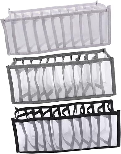 BUGUUYO 3 cajas de almacenamiento de calcetines, caja de almacenamiento de plástico, cajones para ropa, cajones colgantes para armario, divisores de