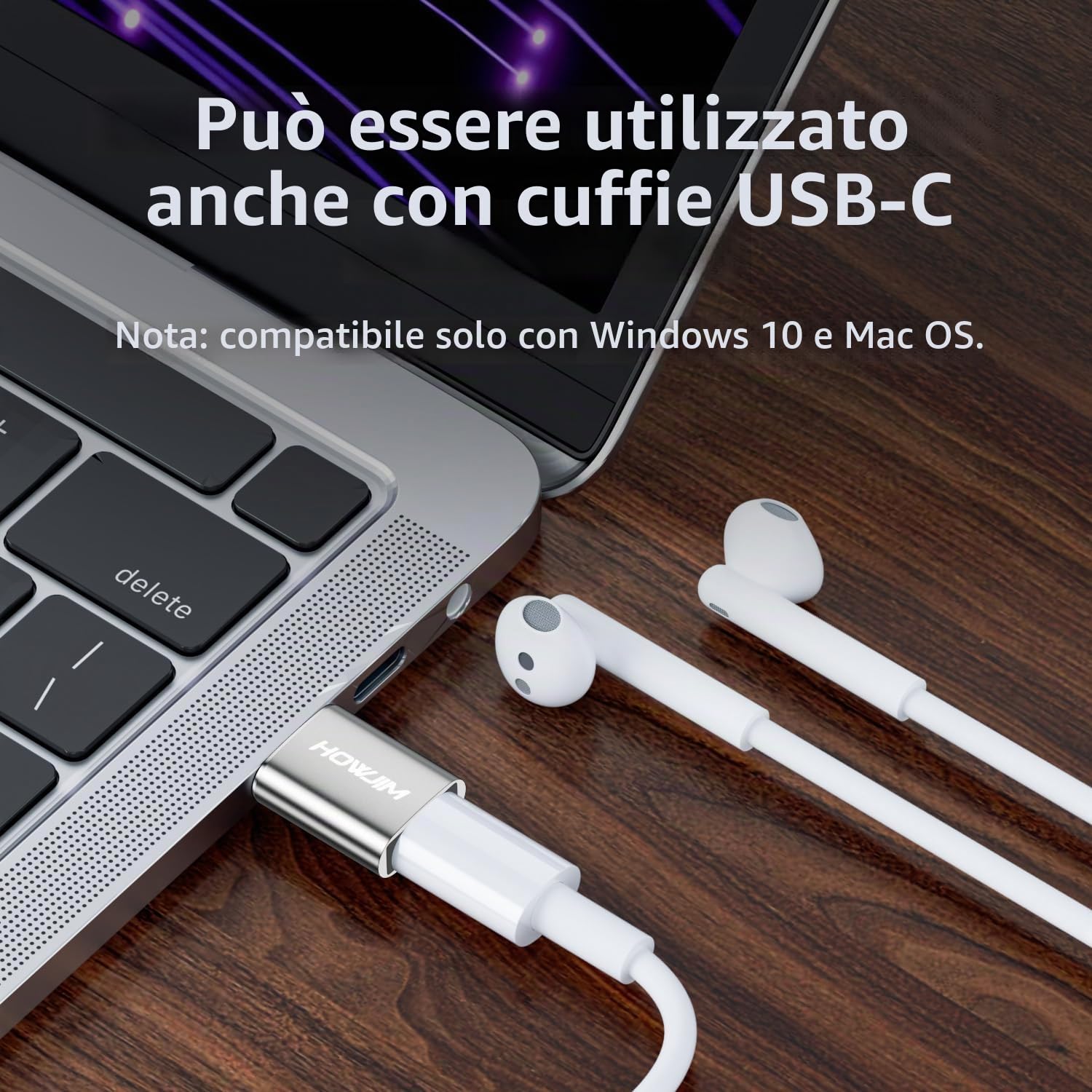 Adattatore da USB a USB C 2 Pezzi, Ricarica Rapida PD27W/66W QC100W, Trasferimento Dati 5Gbps, Adattatore da Type C Femmina a USB3.0 Maschio Argento