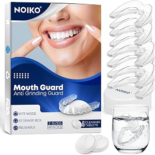 NOIKO Mouth Guard for Grinding Teeth at Night, Mouth Guard for Clenching Teeth at Night Upgraded Material, Night Guards for Teeth Grinding, Anti Grinding Guard for Adult with 6 Cleaning Tablets