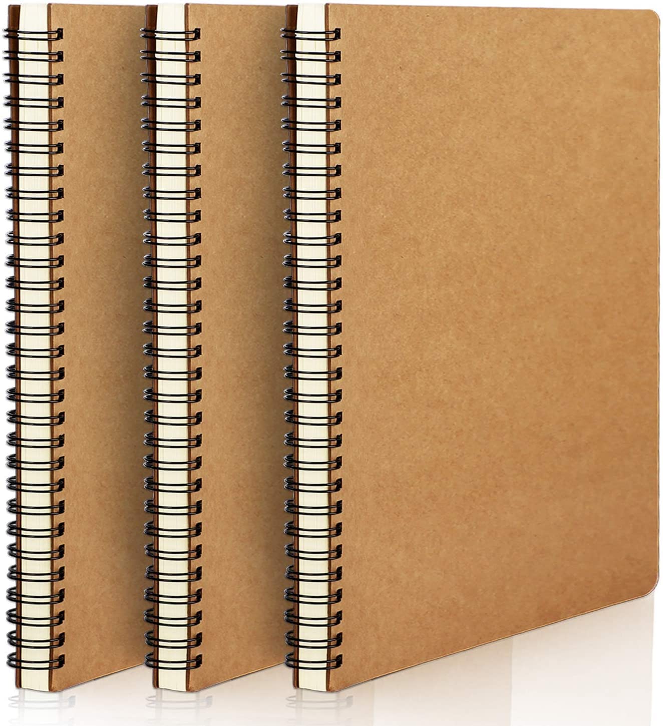 AccuPrints Paquete de 3 cuadernos universitarios en espiral, A5, tamaño 5.5 x 8.2 pulgadas, en blanco, cuaderno de escritura de viaje, diario, bloc de notas, cuaderno de bocetos, para estudiantes,
